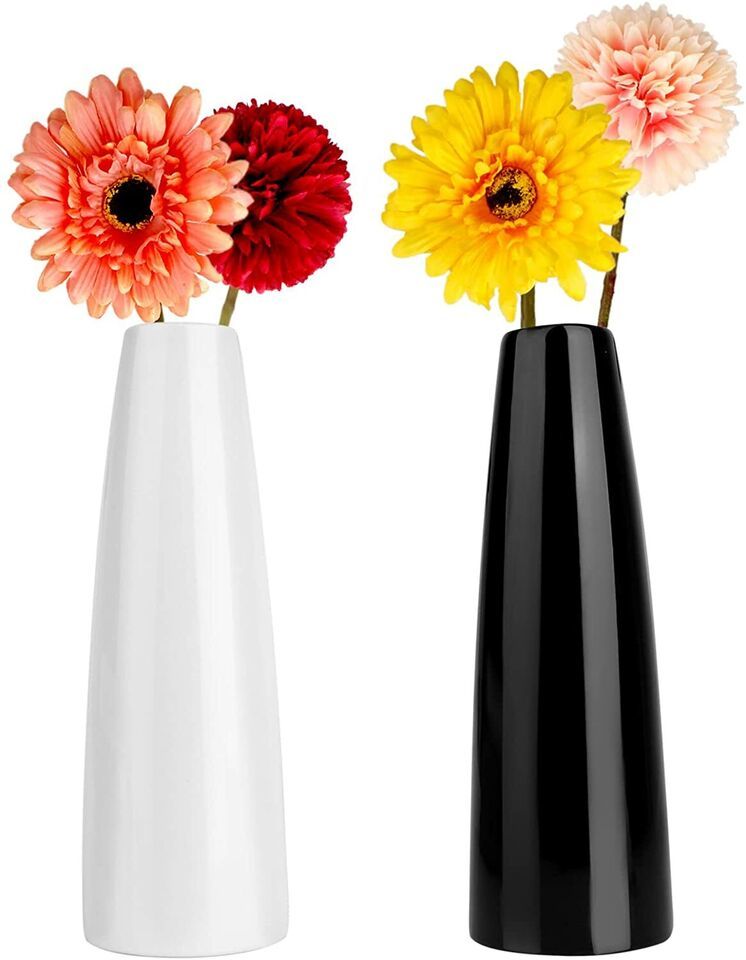 Primary image for Ceramic Vase of 2,Vase Set with 4 Artificial Flower,Unique Home Decor,Ideal Shel