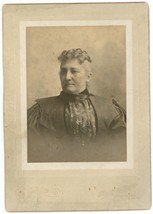 Circa 1880&#39;S Cabinet Card Lovely Older Woman in Beautiful Dress Arlington, MA - £7.47 GBP