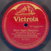 John McCormack &amp; Fritz Kreisler 78 When Night Descends 1A - £7.86 GBP