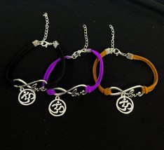 &quot;OM&quot; Sacred Symbol Leather Love Bracelets (3 Colors) - £8.82 GBP