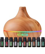 Aromatherapy Diffuser &amp; Essential Oil Set with 10 Therapeutic Grade Oils - $47.33