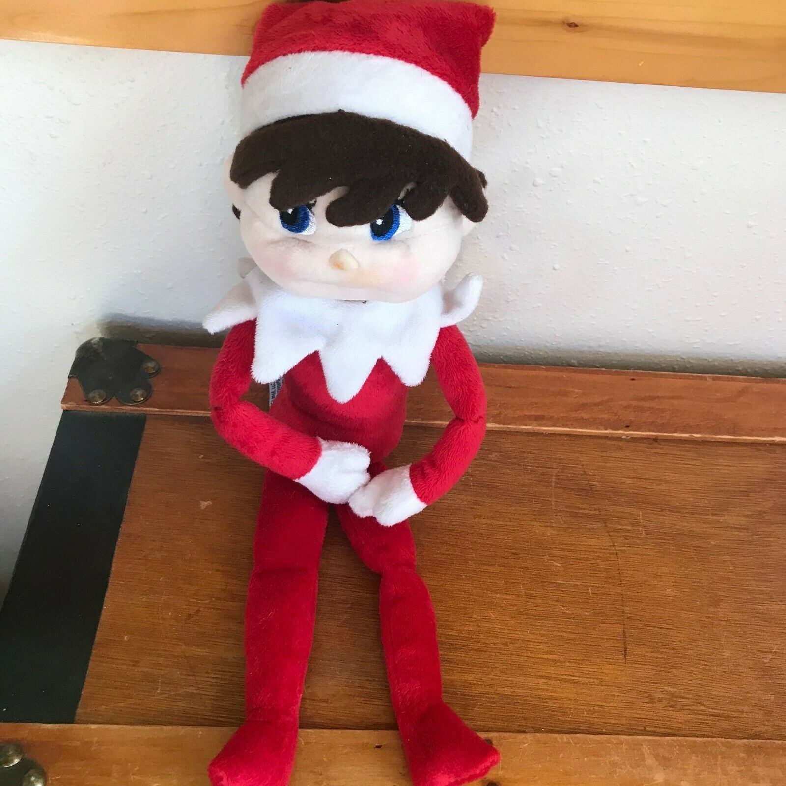 Primary image for Gently Used CCA and B Plush Red & White Boy Elf on the Shelf Doll – 14 inches hi