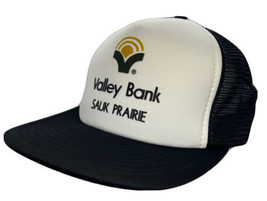 Vintage Valley Bank Sauk Prairie Wisconsin Meshback Snapback Trucker Hat... - £15.50 GBP