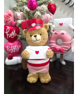Valentines Bear Holding Valentines Card Resin Figurine Tabletop Decor 11” - $36.62
