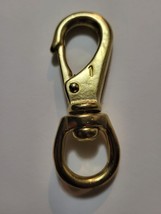 3 1/4&quot; Brass clasp hook with 5/8&quot; round swivel eye. for leashes, lead ro... - £6.07 GBP