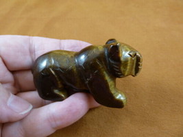 Y-PANT-700 brown Tiger&#39;s eye PANTHER LEOPARD wild cat gemstone carving figurine - £14.09 GBP