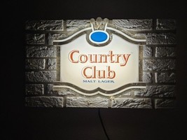Vintage Country Club Malt Liquor Store Illuminated Lighted Sign Works Gr... - $49.45