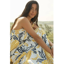 New Anthropologie Floral Flounced Maxi Dress $188 Yellow MEDIUM - £68.88 GBP