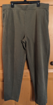 Lands End Serious Sweats Womens Size XL 18 Olive Green Relaxed Fit Cotto... - $19.34