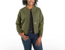 Carhartt Rugged Flex Bomber Jacket Canvas Green OJ2524-W Women’s Size M - £56.41 GBP