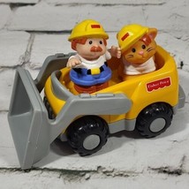 Fisher Price Little People Petmobile Bulldozer Construction Worker Cat  - $14.84