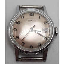 Vintage Timex Mercury Watch Women Running Silver Tone Date Dial 23mm - £23.18 GBP