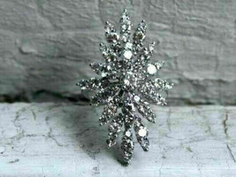 2ct Labor Erstellt Diamant Klaster Verlobung Hochzeit Ring 14k Weiß Vergoldet - £96.68 GBP