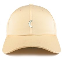 Trendy Apparel Shop Crescent Moon Embroidered Structured Satin Adjustable Cap -  - £15.73 GBP