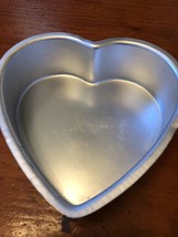 Wilton Heart Shaped Tin Baking Pan Marked 502-1131 Korea 6.5"X6.5"X2" - $4.95