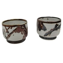 Vtg Set 2 Louis Mideke Studio Pottery Splatter Glaze Oriental Asian Insp... - £219.97 GBP
