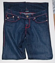 Rock and Republic Womens Jeans Size 26 Kasandra Blue Dark Wash Denim Red Trim - £23.97 GBP
