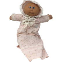 Vintage 18&quot; Cabbage Patch Kids Doll Pink Night Gown Bonnet Baby Knit Shoes - $79.19