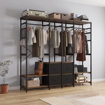 Independent Wardrobe Manager Heavy Metal Clothing Storage Rack Black Dra... - $403.91