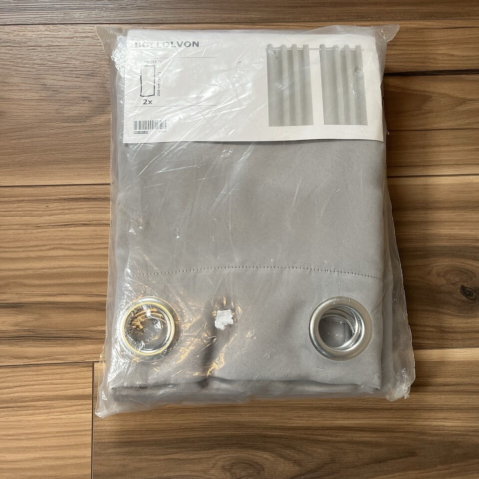 Ikea BOLLOLVON Darkening Blackout Curtains 2 Panels (1 Pair) 57&quot; x 98&quot; G... - $52.24