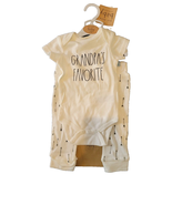 RAE DUNN Baby Bodysuit Set | Grandpa&#39;s Favourite | 4 pc | 3-6M | NWT - £14.89 GBP