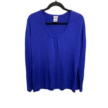 JMS Just My Size Womens Size 2x 18 20W Royal Blue Long Sleeve Sweater Flawless S - £9.51 GBP