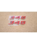 Two 345 Engine Emblems Chrome And Red 4 3/4&quot; X 1&quot;  USA SELLER - £23.52 GBP