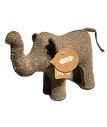 Mud Pie Elephant Bookend Felted, Handmade in India, Brown Heavy Plush Ne... - £22.71 GBP