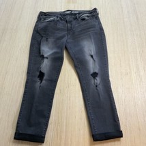 Women&#39;s Denizen By Levi&#39;s Boyfriend Distressed Black Jeans Size 15 W 32 - $19.73 CAD