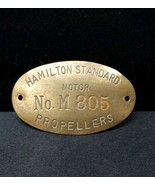 Old Rare HAMILTON STANDARD PROPELLERS BRASS TAG - Plane Motor No. M 805 ... - $1,840.08 MXN