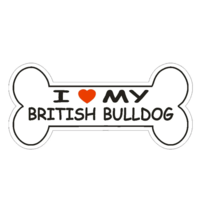 5&quot; love my british bulldog dog bone bumper sticker decal usa made - $26.99