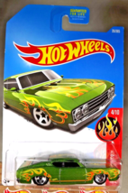 2017 Hot Wheels #182 Hw Flames 4/10 69 Ford Torino Talladega Green w/Chrome 5 Sp - £7.83 GBP