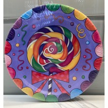 Unique Candy Party Paper Plates 8 Pieces Round Birthday Decor Multicolor... - £3.55 GBP