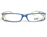 See Brille Rahmen 2608 COL.104 Blau Klar Gestreift Rechteckig 56-13-135 - $139.88