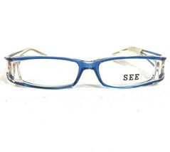 See Brille Rahmen 2608 COL.104 Blau Klar Gestreift Rechteckig 56-13-135 - £111.81 GBP