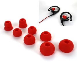 4 Pairs Replacement Eartips For Powerbeats 1, 2 &amp; 3 By Dre Headphones (Red) - £11.34 GBP