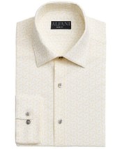 Alfani Men&#39;s Slim Fit 2-Way Stretch Performance Dress Shirt in Yellow-14-14.5 32 - £15.77 GBP