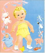 VINTAGE UNCUT THREE SWEET BABY PAPER DOLLS HD~LASER REPRODUCTION~LO PR~H... - $17.02