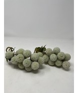 Vintage Beaded Frosted Faux Fruit Green Grapes Grapevine (2pc) - $28.99