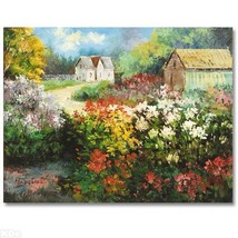 Maccini - &quot;Paisaje con Flores&quot; ORIGINAL Painting  on Canvas - £582.47 GBP