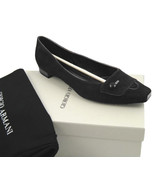 NEW $595 Giorgio Armani Classic Suede Shoes (Flats)!  US 6  Euro 36  Black - $300.88 CAD