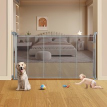 Retractable Baby Gates for Stairs Extends up to 60&quot; Wide Mesh Dog Gate for The H - £62.56 GBP