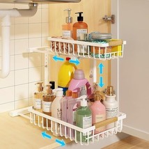 REALINN Under Sink Organizer, Height Adjustable  Storage, 2 Tier Pull Ou... - $38.12