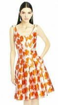 $3,400 S16 Oscar De La Renta Tulip Pink Orange Silk Pretty Runway Dress Us 8 - £784.84 GBP