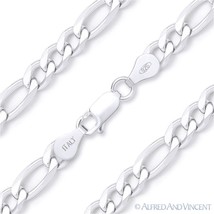 Figaro Link 3.7mm G100 Italian Chain Necklace in Solid 925 Italy Sterling Silver - £29.32 GBP+