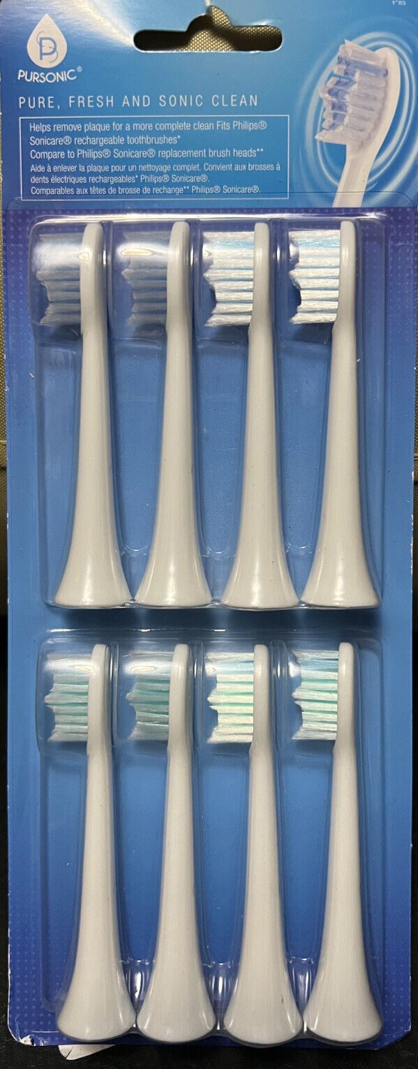 2 pack Pursonic PSRB8 Replacement Toothbrush Heads for Philips - 8 ea pack - £20.26 GBP