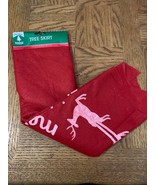 Christmas Tree Skirt Reindeer And Sleigh - $15.05