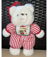 Vintage Soft Luv Santa&#39;s Helper 12&quot; Plush Christmas Teddy Bear 1992 Stuffed - £11.84 GBP