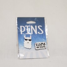 Llama No Drama Sunglasses Lapel Pins 1&quot; Kalan 2020 New Animal White Black - £11.81 GBP