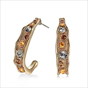 Vintage Women Stud Earrings Rhinestone Big Earrings Dubai Style Statement Earrin - £14.12 GBP